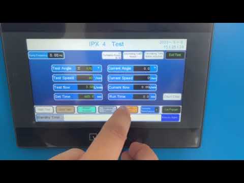 วิดีโอของ บริษัท เกี่ยวกับ IEC 60529 IPX3/IPX4 oscillating tube with rotation table, control system and water tank