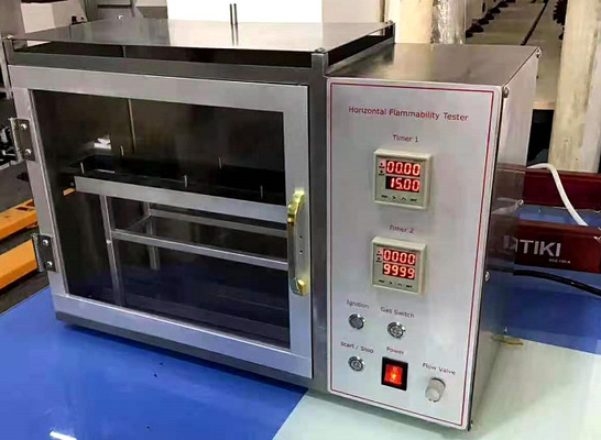 FMVSS 302 / UN ECE R118 (รอบ 2) ภาคผนวก 6 เครื่องทดสอบการเผาไหม้ในแนวนอน