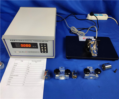 เครื่องทดสอบแรงบิดแบบดิจิตอล IEC60061 เครื่องมือทดสอบแรงสำหรับฝาปิดท้ายการทดสอบแรงบิดของหลอดไฟ