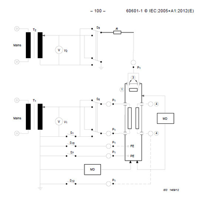 IEC60601 / IEC60990 ข้อมูลทางเทคนิคของเครื่องทดสอบการคายประจุกระแสไฟที่ขั้วสัมผัส
